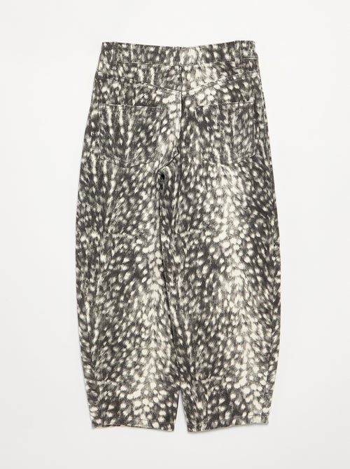 Pantalon coupe droite à motif - Kiabi