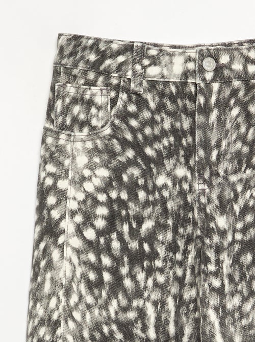 Pantalon coupe droite à motif - Kiabi