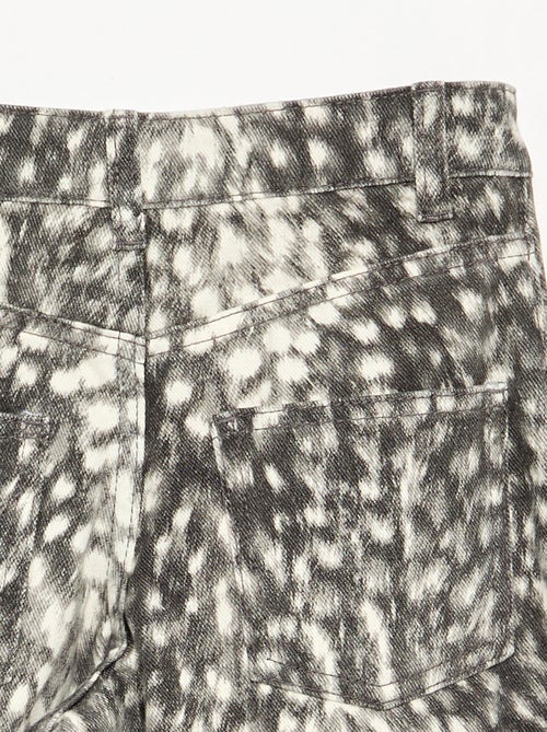 Pantalon coupe droite à motif - Kiabi