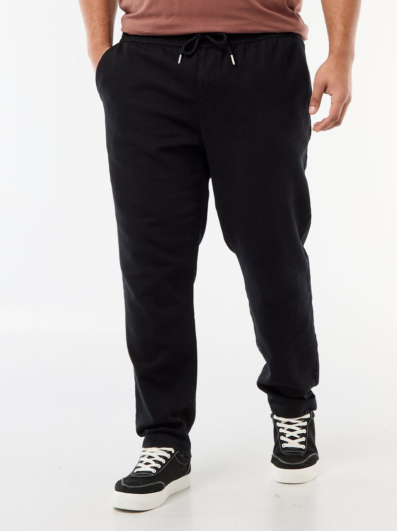 Pantalon coupe droite esprit jogpant Noir - Kiabi