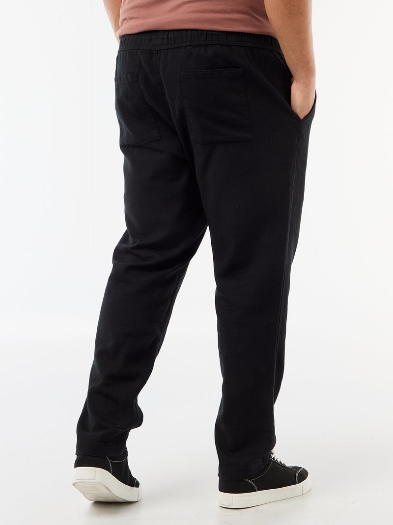 Pantalon coupe droite esprit jogpant Noir - Kiabi