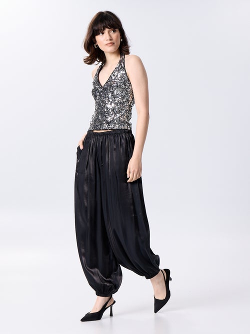 Pantalon coupe large forme balloon - Kiabi