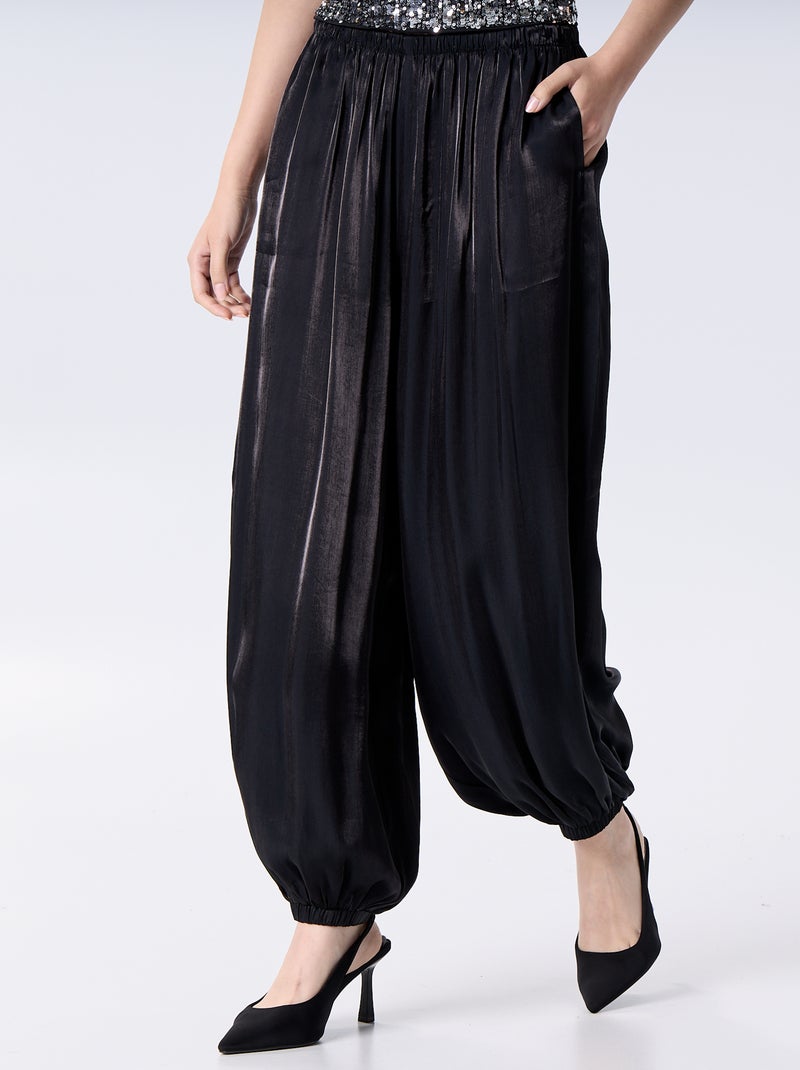 Pantalon coupe large forme balloon Noir - Kiabi