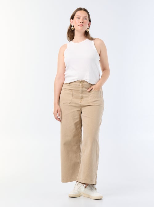 Pantalon coupe large / wide leg taille standard - Kiabi