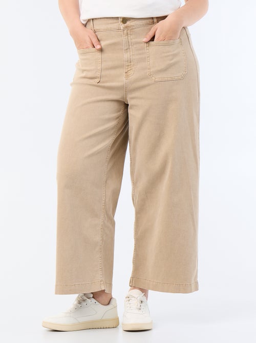 Pantalon coupe large / wide leg taille standard - Kiabi