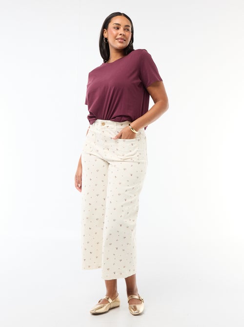 Pantalon coupe large / wide leg taille standard - Kiabi