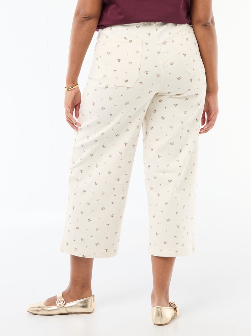 Pantalon coupe large / wide leg taille standard Blanc - Kiabi