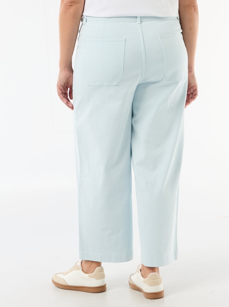 Pantalon coupe large / wide leg taille standard Bleu clair - Kiabi