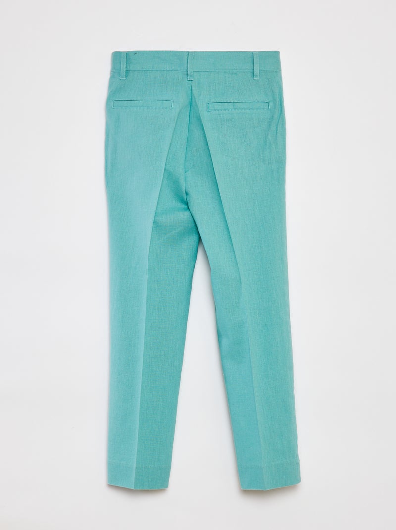 Pantalon de costume ajustable VERT - Kiabi