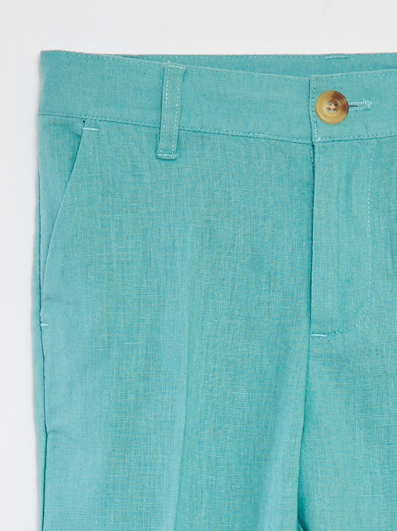Pantalon de costume ajustable VERT - Kiabi