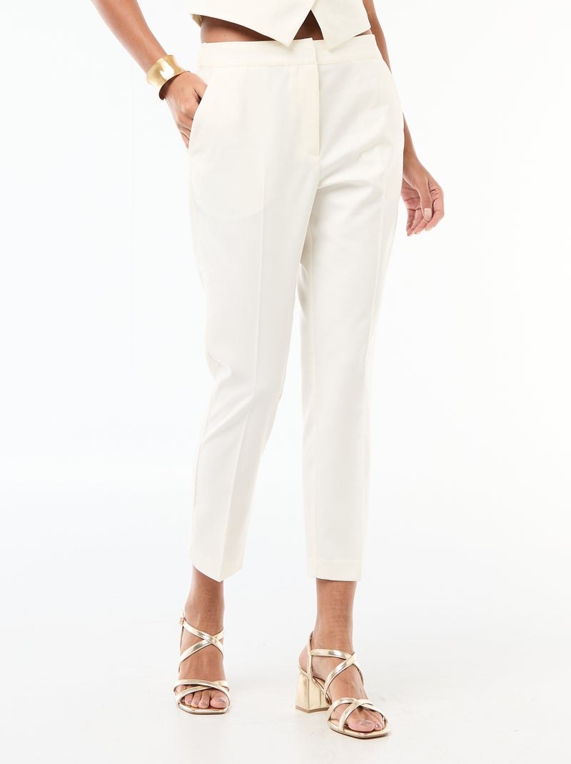 Pantalon de costume droit uni Blanc - Kiabi