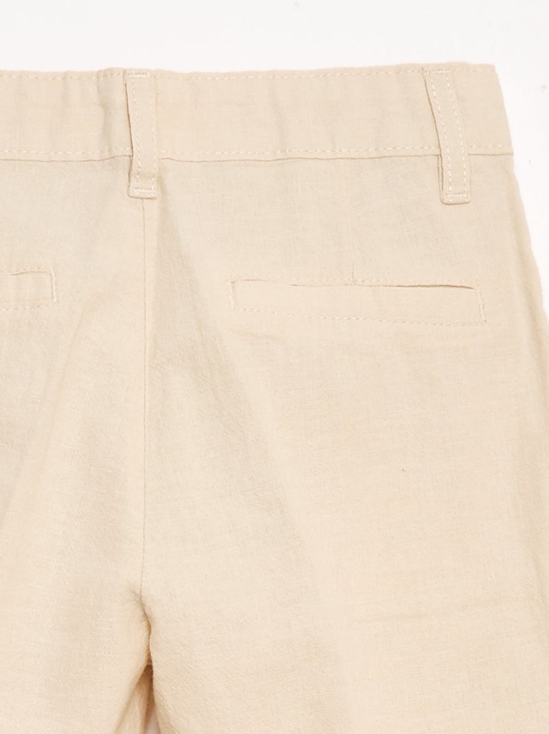 Pantalon de costume en lin mélangé Beige - Kiabi