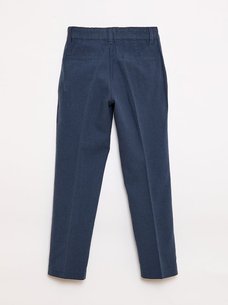 Pantalon de costume en lin mélangé Bleu - Kiabi