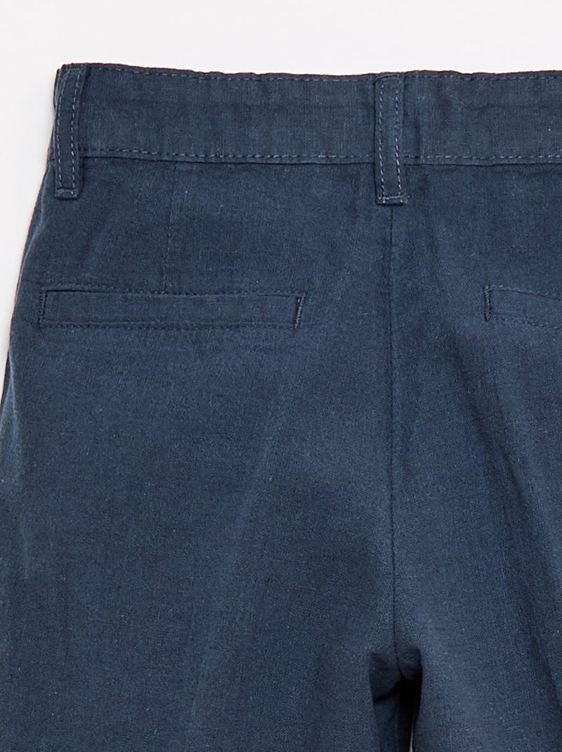 Pantalon de costume en lin mélangé Bleu - Kiabi