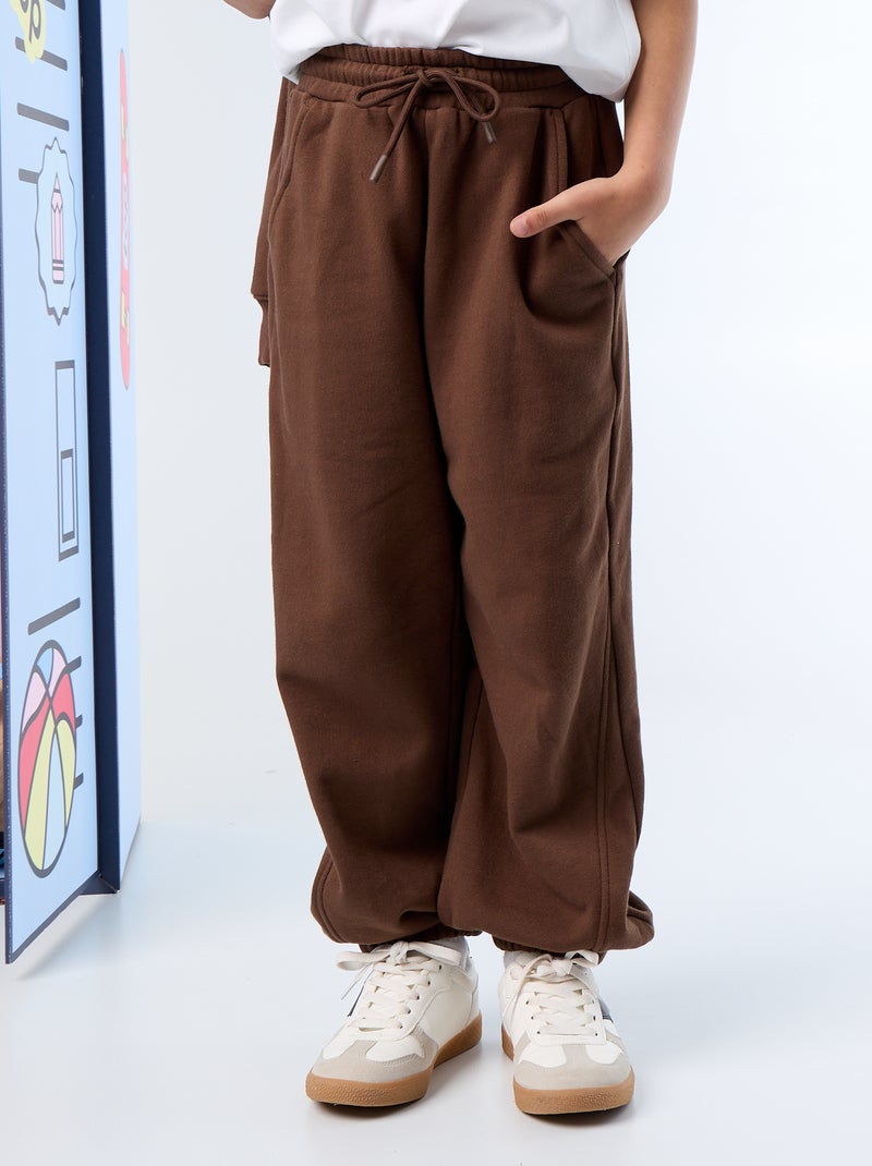 Pantalon de jogging en French Terry Marron - Kiabi