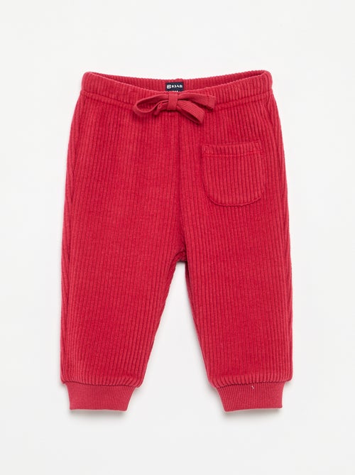 Pantalon de jogging en maille côtelée - Kiabi