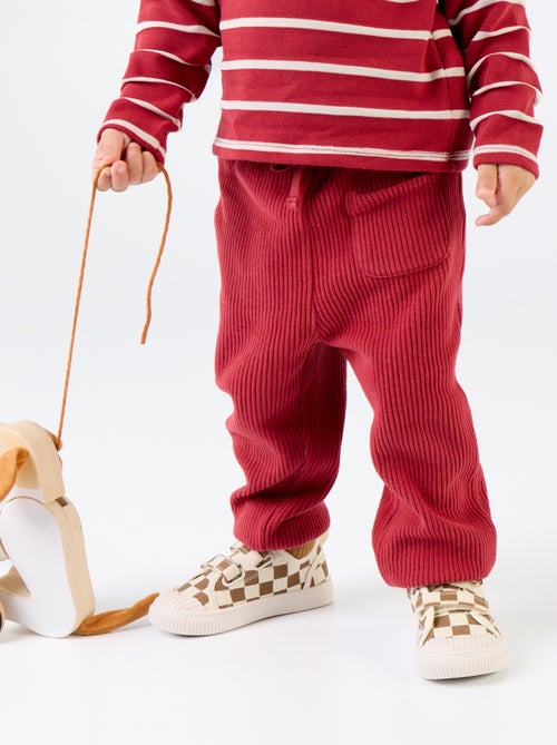 Pantalon de jogging en maille côtelée - Kiabi