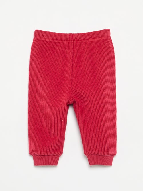 Pantalon de jogging en maille côtelée - Kiabi