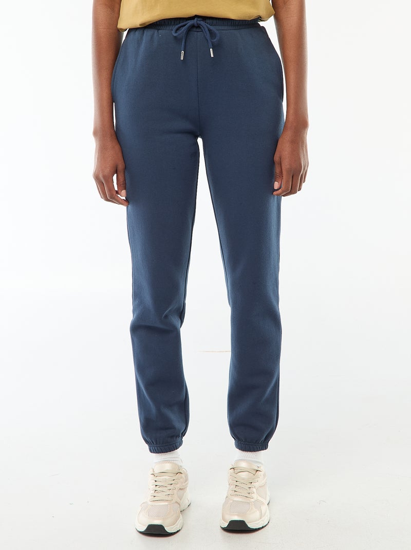 Pantalon de jogging femme en maille lourde Bleu - Kiabi