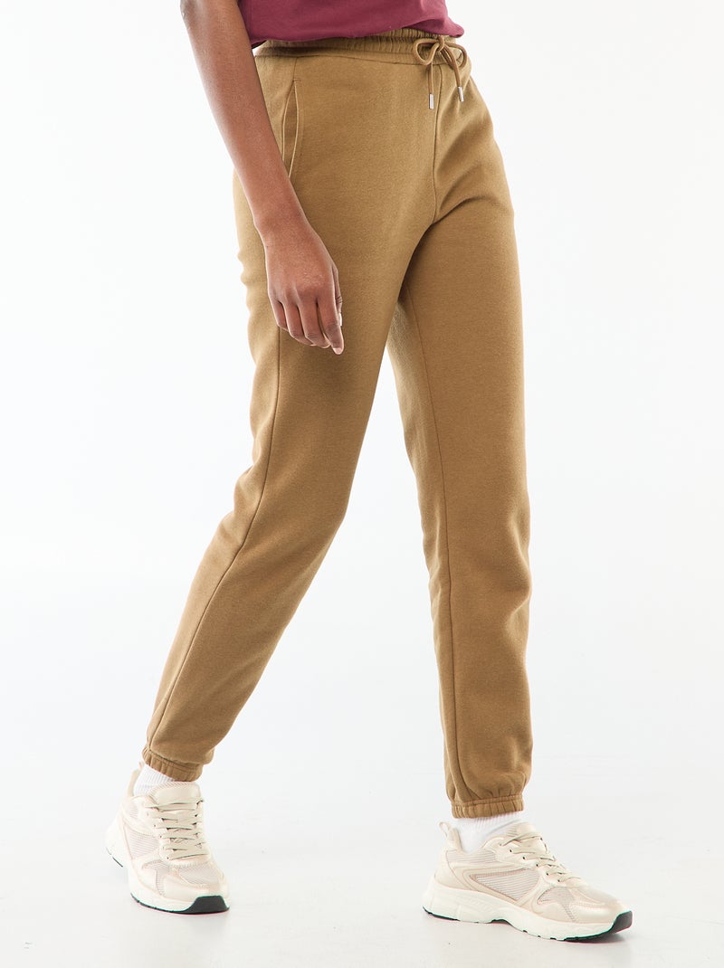 Pantalon de jogging femme en maille lourde Marron - Kiabi