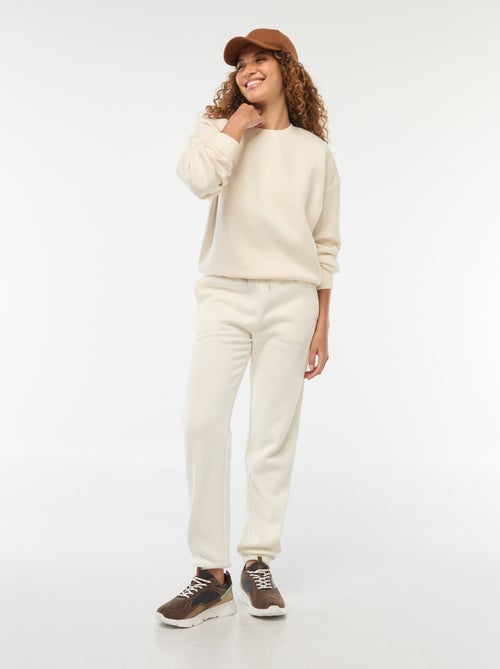 Pantalon de jogging femme uni en maille lourde - Kiabi