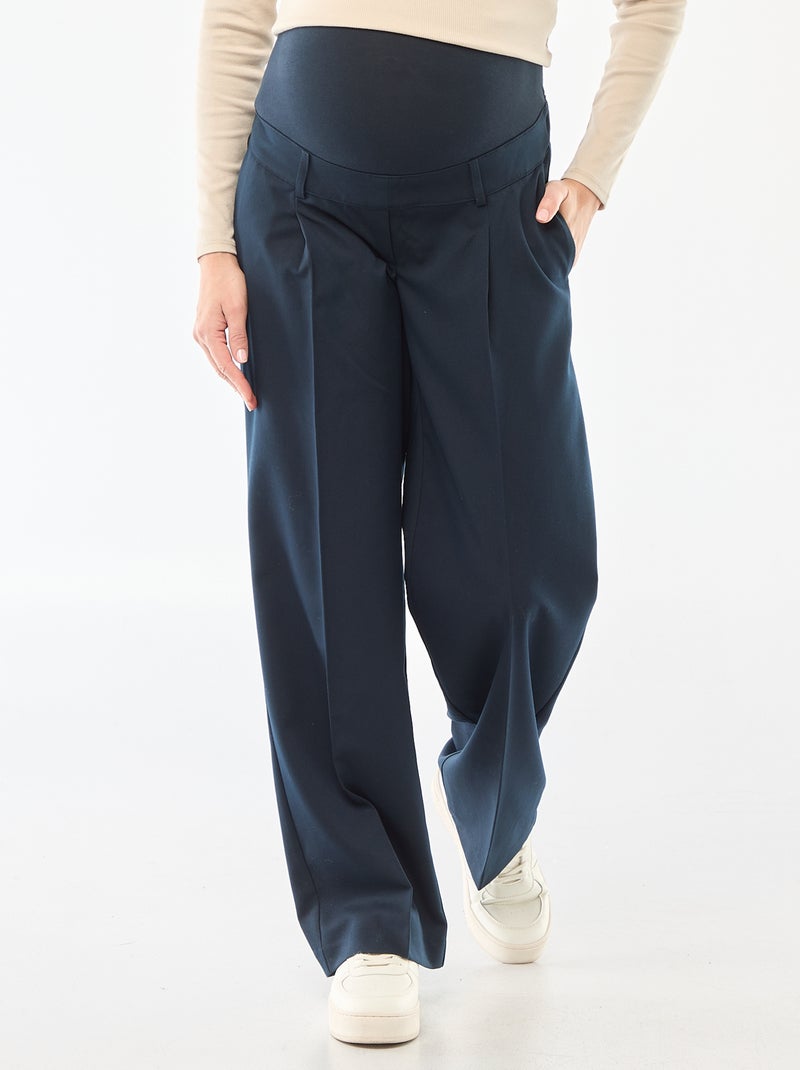 Pantalon de maternité coupe large de maternité Bleu marine - Kiabi