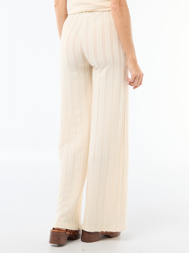 Pantalon de maternité en maille rayé Blanc - Kiabi