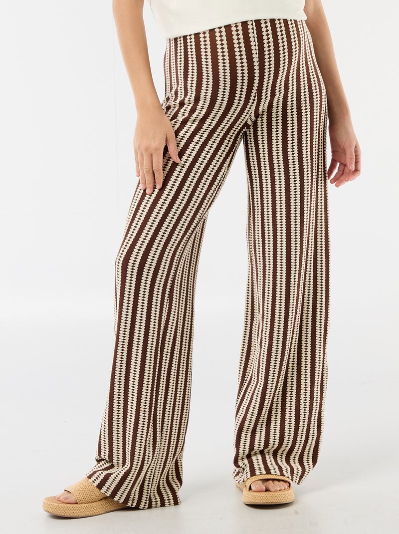 Pantalon de maternité en maille rayé Blanc - Kiabi