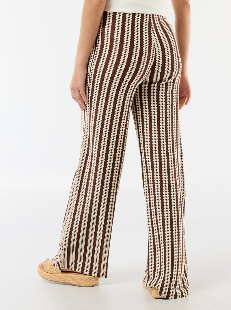 Pantalon de maternité en maille rayé Blanc - Kiabi