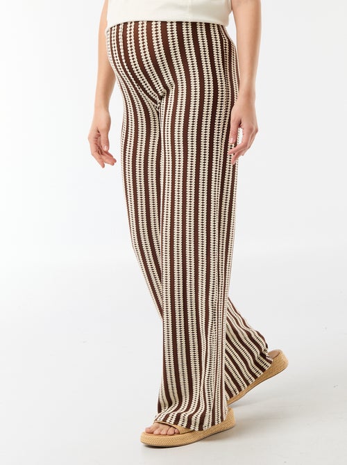 Pantalon de maternité en maille rayé - Kiabi
