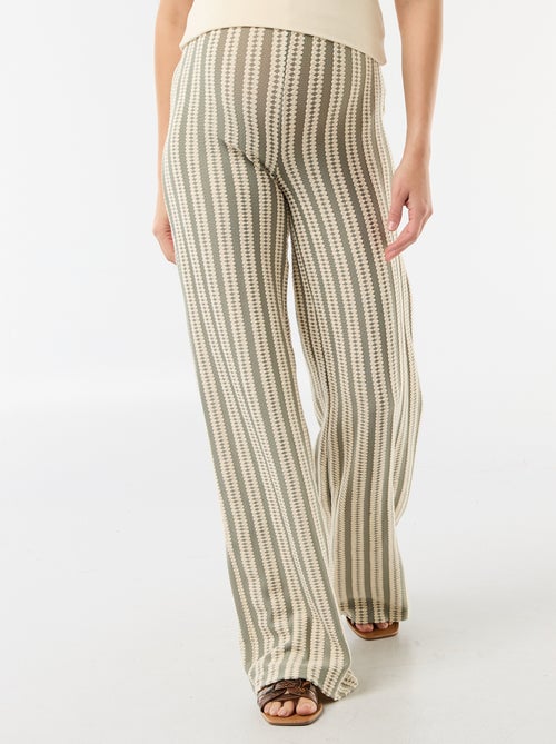 Pantalon de maternité en maille rayé - Kiabi