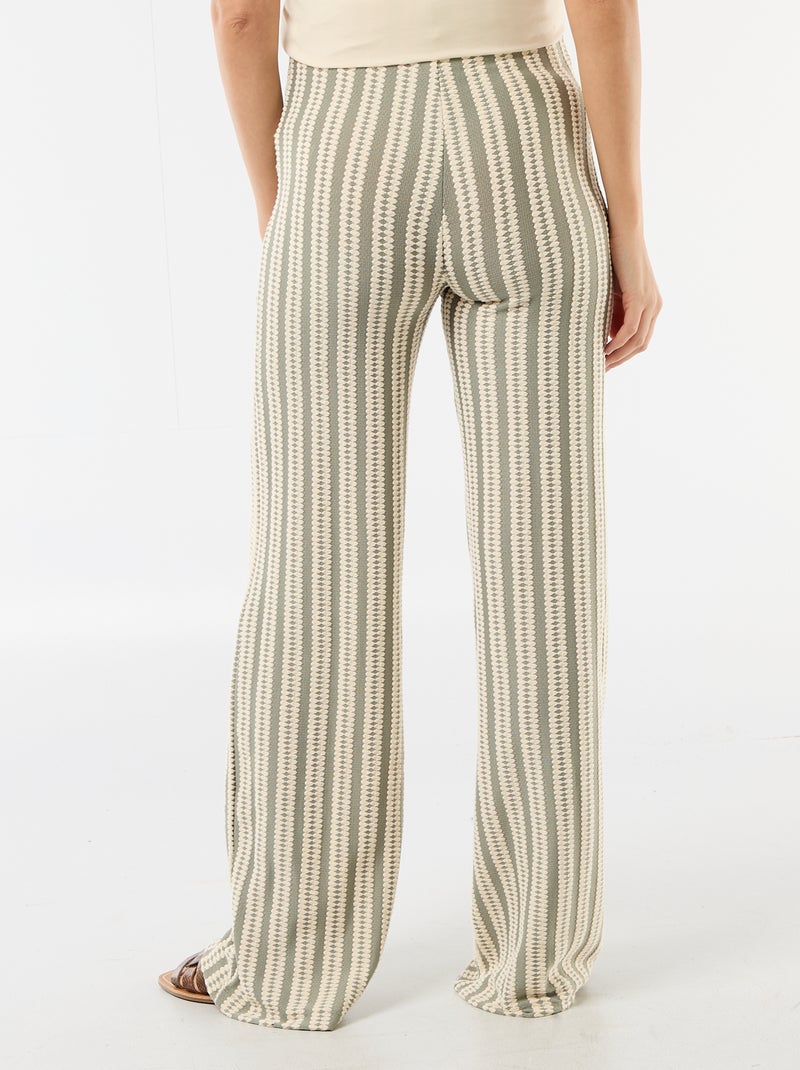 Pantalon de maternité en maille rayé Blanc - Kiabi