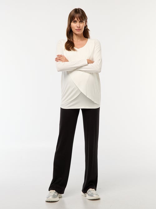 Pantalon de maternité large en rib - Kiabi