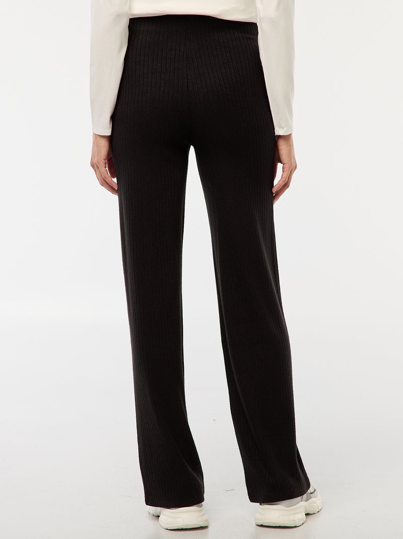 Pantalon de maternité large en rib Noir - Kiabi