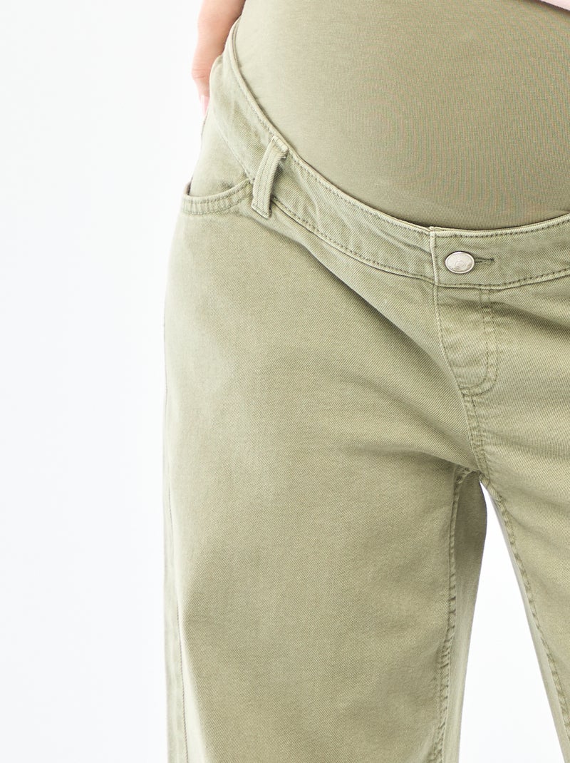 Pantalon de maternité wide leg Kaki - Kiabi