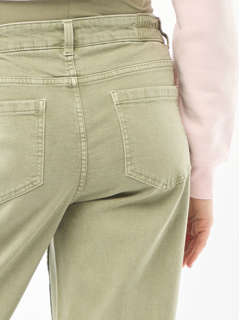 Pantalon de maternité wide leg Kaki - Kiabi