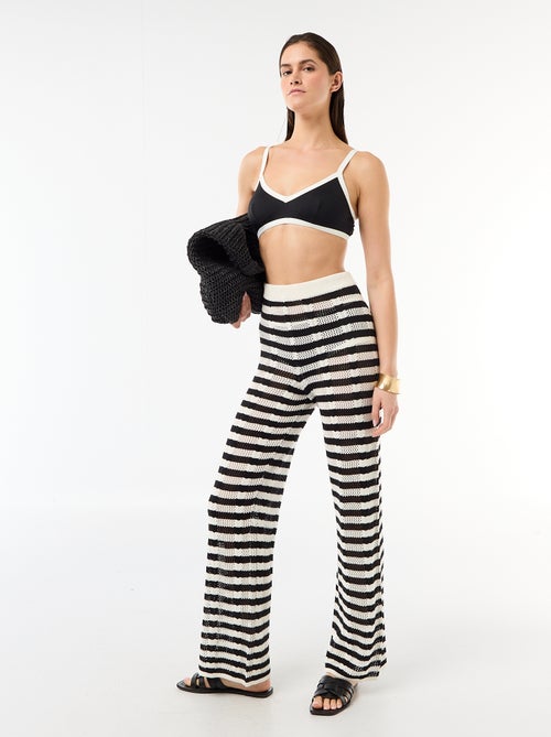 Pantalon de plage en maille crochet - Kiabi