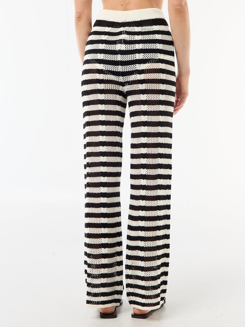 Pantalon de plage en maille crochet Blanc - Kiabi