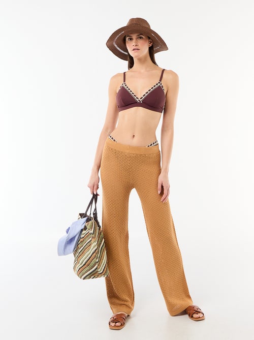 Pantalon de plage en maille crochet - Kiabi