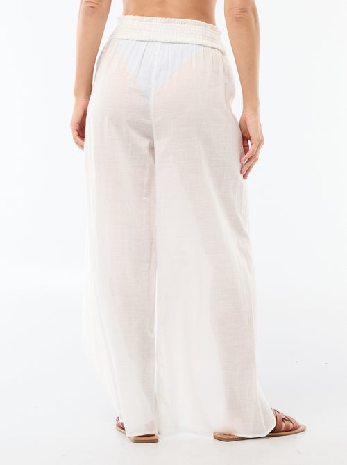 Pantalon de plage en viscose imprimée - Kiabi