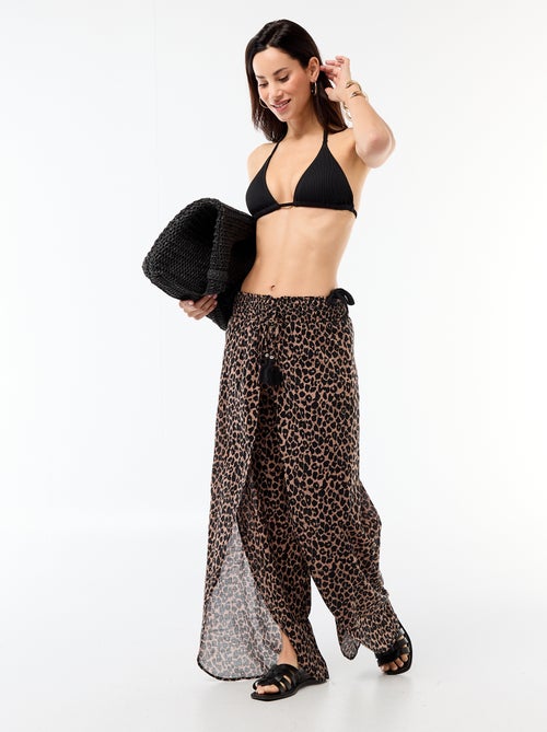 Pantalon de plage en viscose imprimée - Kiabi