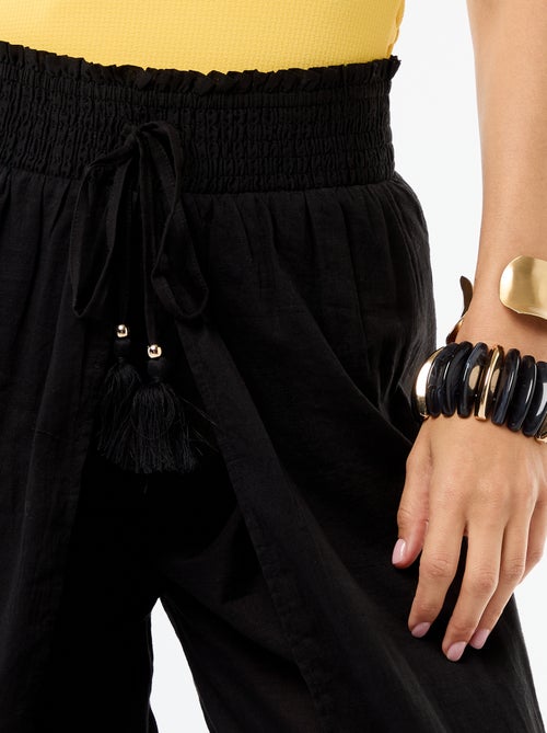 Pantalon de plage en viscose imprimée - Kiabi