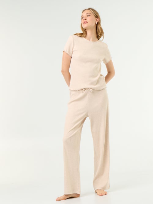 Pantalon de pyjama en maille côtelée - Kiabi Pantalon de pyjama en maille côtelée - Kiabi