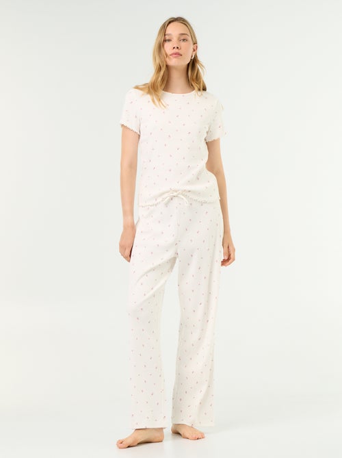 Pantalon de pyjama en maille côtelée - Kiabi Pantalon de pyjama en maille côtelée - Kiabi