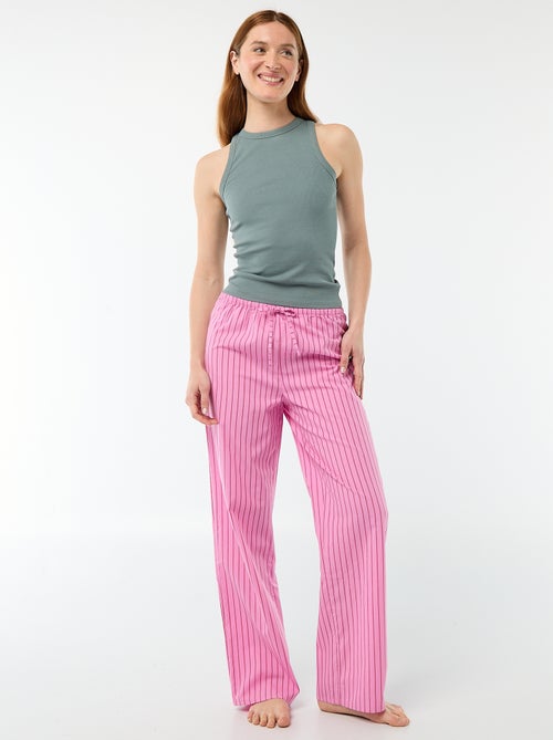 Pantalon de pyjama en popeline rayé - Kiabi