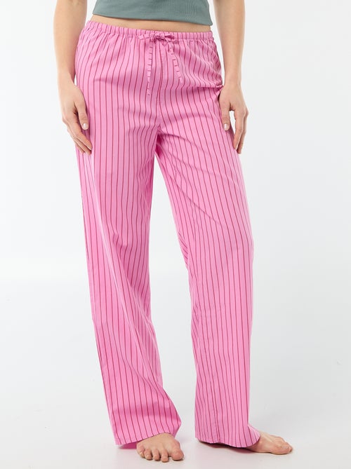 Pantalon de pyjama en popeline rayé - Kiabi
