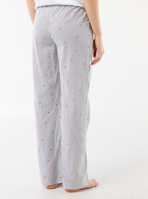 Pantalon de pyjama en voile de coton imprimé - Kiabi