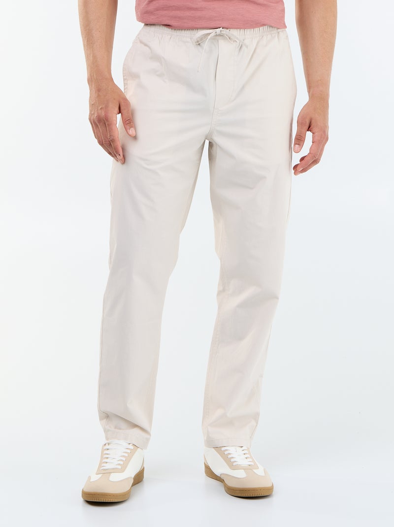 Pantalon de ville en popeline Gris - Kiabi