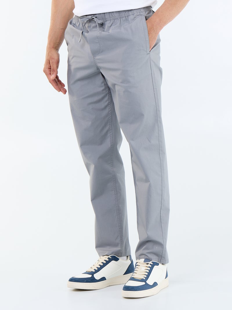 Pantalon de ville en popeline Gris - Kiabi