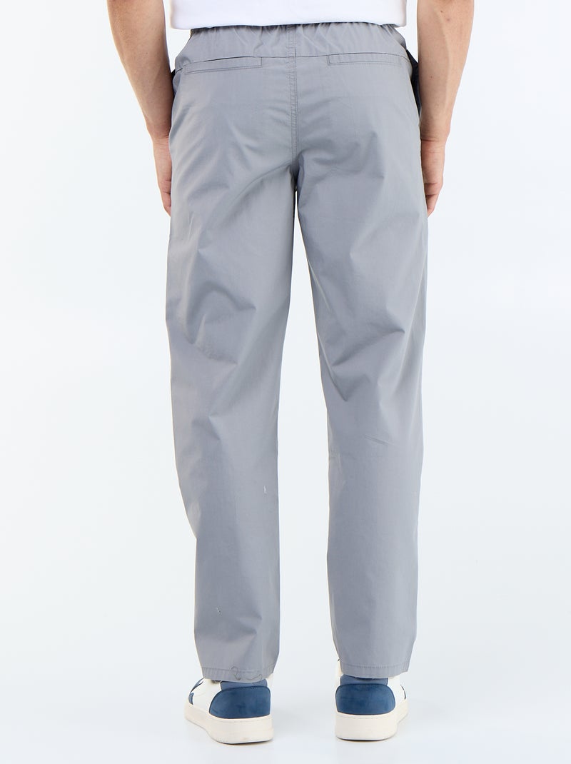 Pantalon de ville en popeline Gris - Kiabi